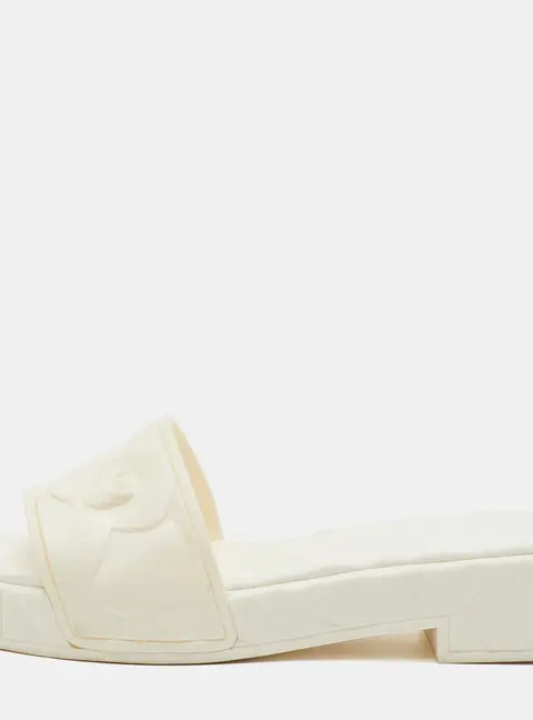 Valentino 03 Rose Edition Atelier Size 37 White Rubber Slide Sandals
