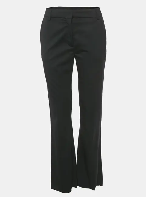 Valentino Black Gabardine Straight Fit Trousers S
