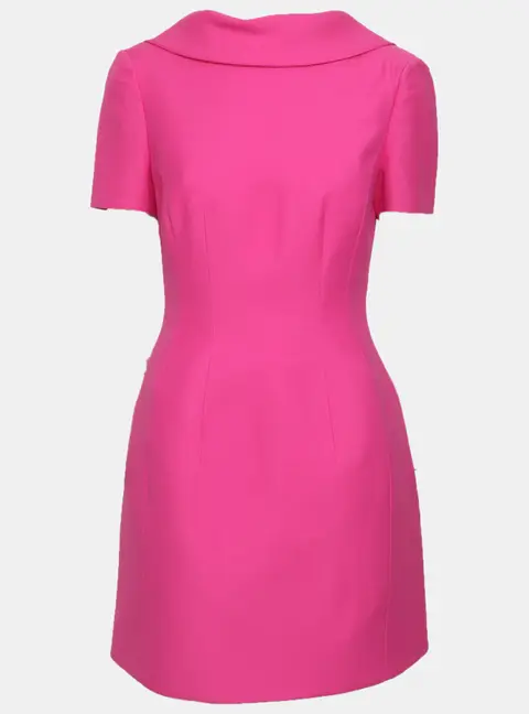 Valentino Pink Wool Blend Bow Detail Mini Dress S
