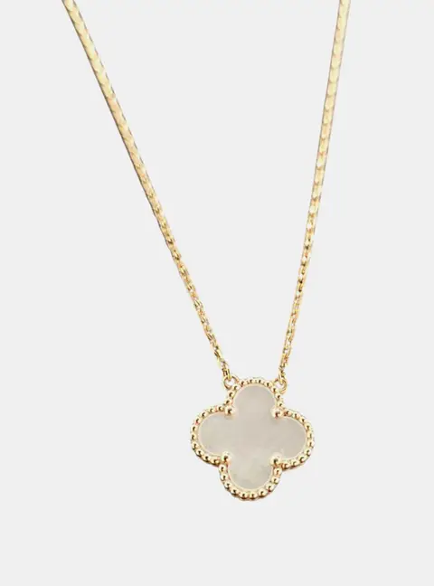 Van Cleef & Arpels Vintage Alhambra Pendant 18K Yellow Gold Mother of Pearl Necklace