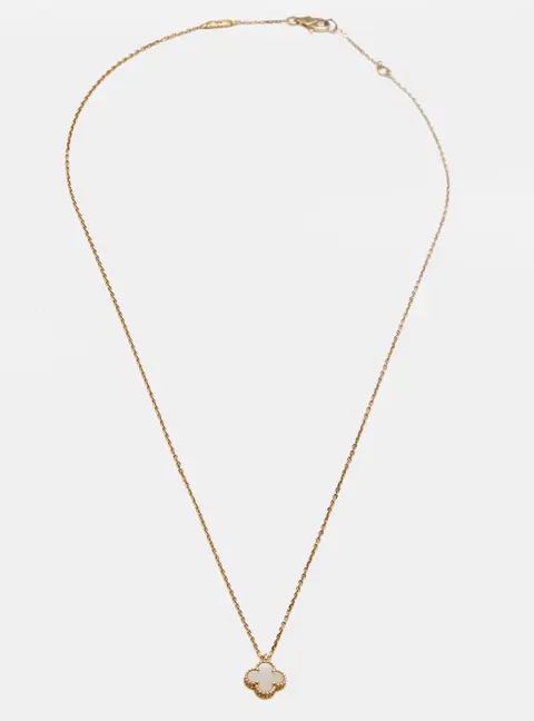 Van Cleef & Arpels Sweet Alhambra Mother of Pearl 18k Yellow Gold Pendant Necklace