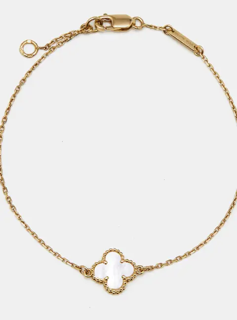Van Cleef & Arples Sweet Alhambra Mother of Pearl 18K Yellow Gold Bracelet