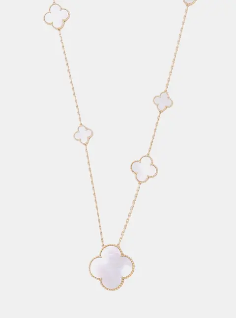Van Cleef & Arpels Magic Alhambra 11 Motifs Mother Of Pearl, 18K Yellow Gold Long Necklace