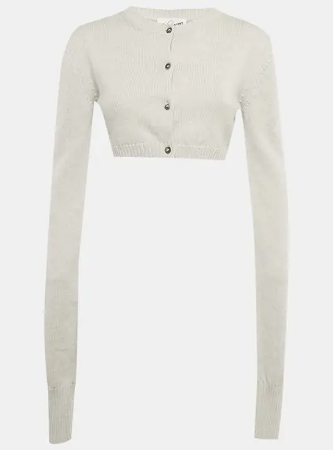 Vaquera Grey Sequin Detail Wool Crop Cardigan S