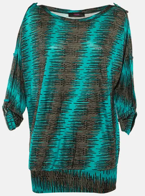 Versus Versace Blue /Black Printed Jersey Top M