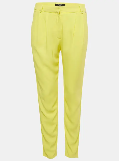 Versus Versace Yellow Crepe Pleated Trousers S