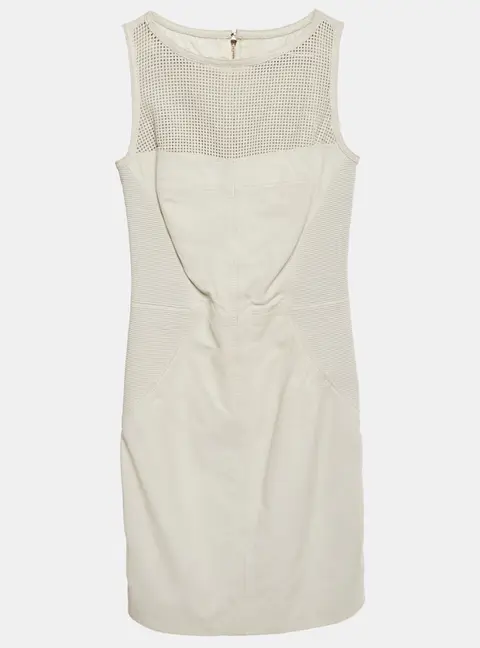 Versace Collection White Leather Sleeveless Mini Dress XS