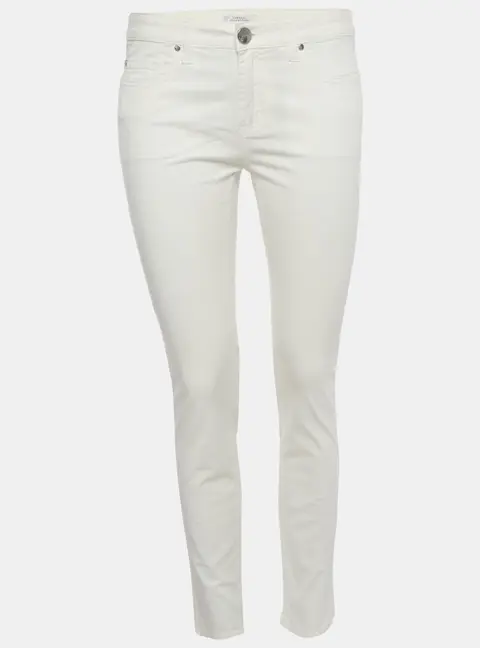 Versace Collection White Medusa Studded Denim Slim Fit Jeans M/Waist 30"