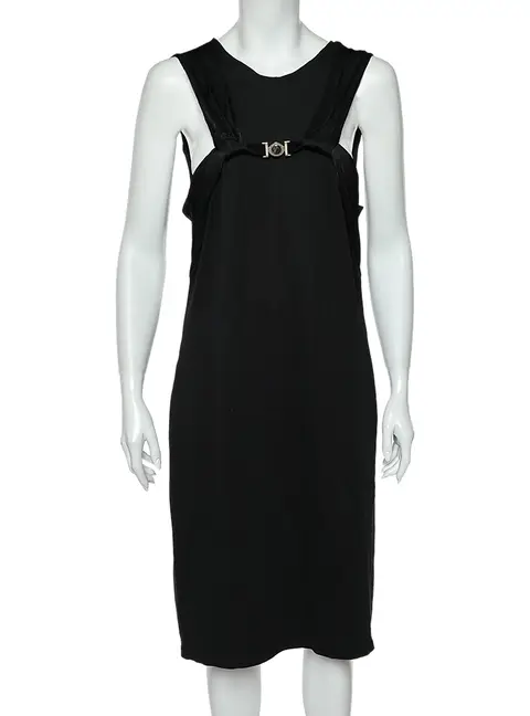 Versace Collection Black Knit Sleeveless Shift Dress M