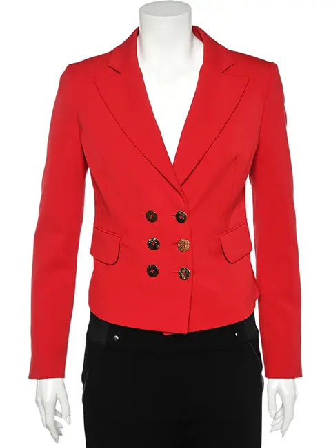Versace Collection Red Double Breasted Blazer S