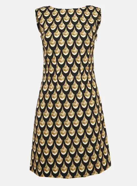 Versace Jeans Couture Black Printed Cotton Blend Sleeveless Mini Dress S