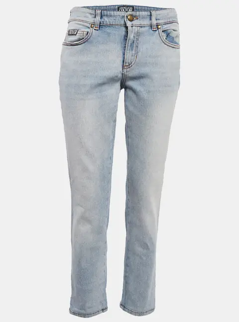Versace Jeans Couture Blue Logo Print Denim Jeans M Waist 28"