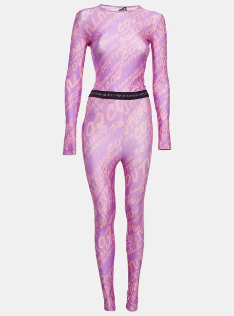 Versace Jeans Couture Purple Printed Jersey Set S