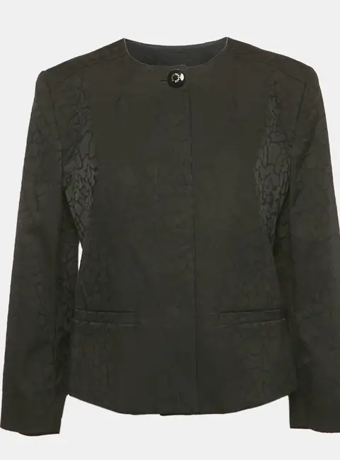 Versace Jeans Black Jacquard Button Front Jacket M