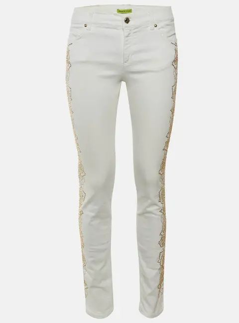 Versace Jeans White Denim Studded Jeans M