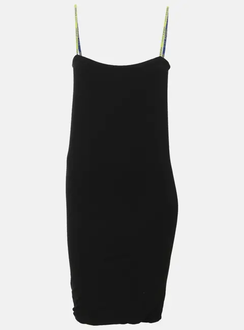 Versace Jeans Black Stretch Jersey Sleeveless Mini Dress