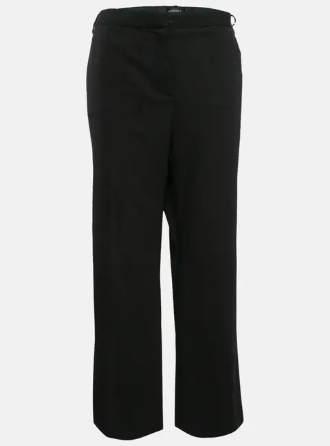 Versace Black Contrast Side Wool Cropped Trousers XL