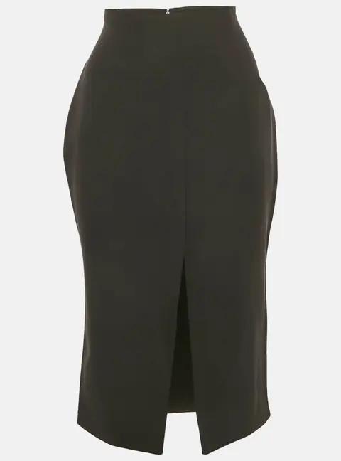 Versace Black Silk Front Slit Detail Pencil Skirt M