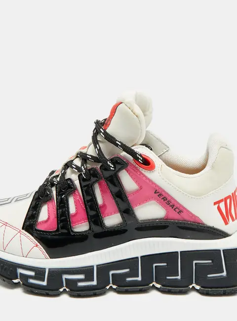 Versace Trigreca Size 36 Multicolor Leather and Rubber Low Top Sneakers