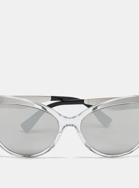 Versace Black/Silver Mirror MOD. 4338 Medusa Cat Eye Sunglasses