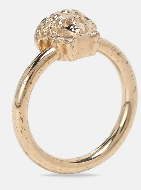 Versace Gold Tone Medusa Ring Size 53