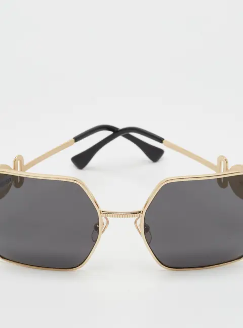 Versace Black/Gold Tone MOD 2248 Icon Medusa Square Sunglasses