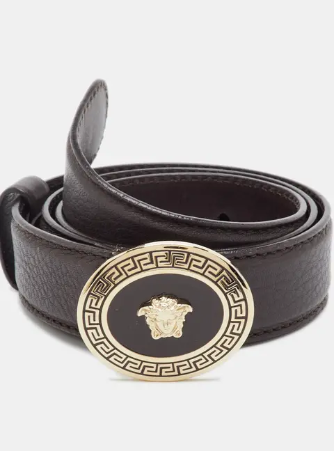 Versace Medusa 75CM Dark Brown Leather Waist Belt