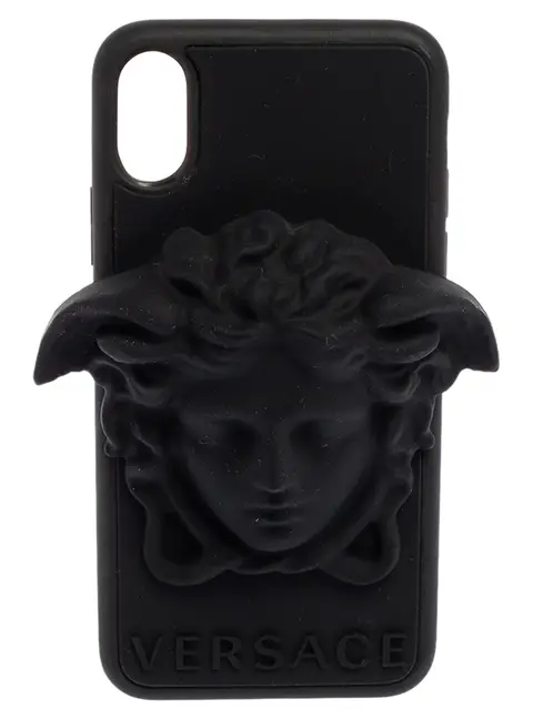 Versace Black Silicone Medusa iPhone X Cover