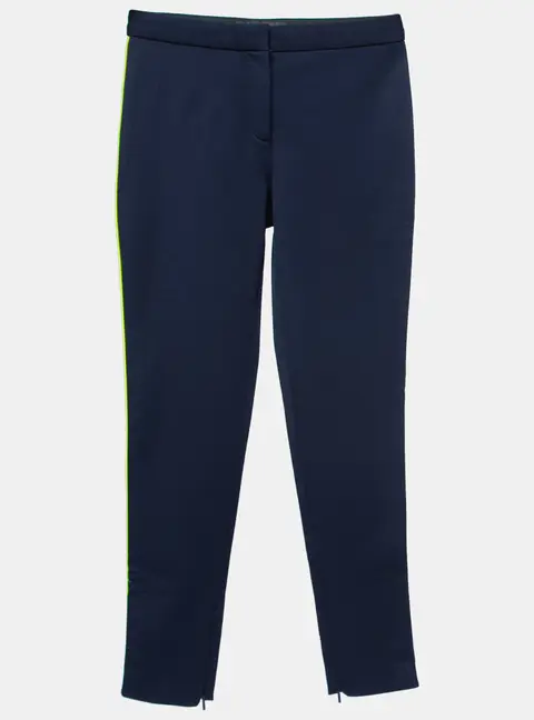 Versace Navy Blue Stretch Contrast Piping Detail Leggings S