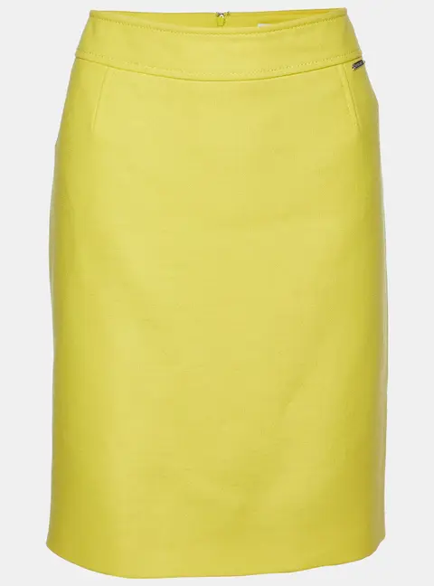 Versace Yellow Wool Pencil Skirt L