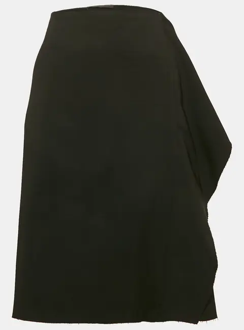 Versace Black Sateen Drape Detail Pencil Skirt  L