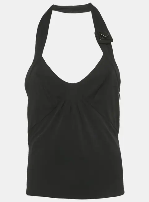 Versace Black Jersey Halter Neck Top M