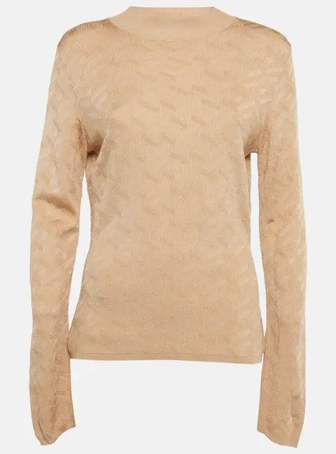 Versace Dark Beige Rib Knit Sweater M