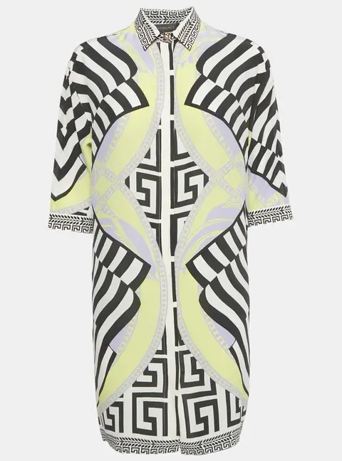 Versace Multicolor Printed Silk Shirt Dress M