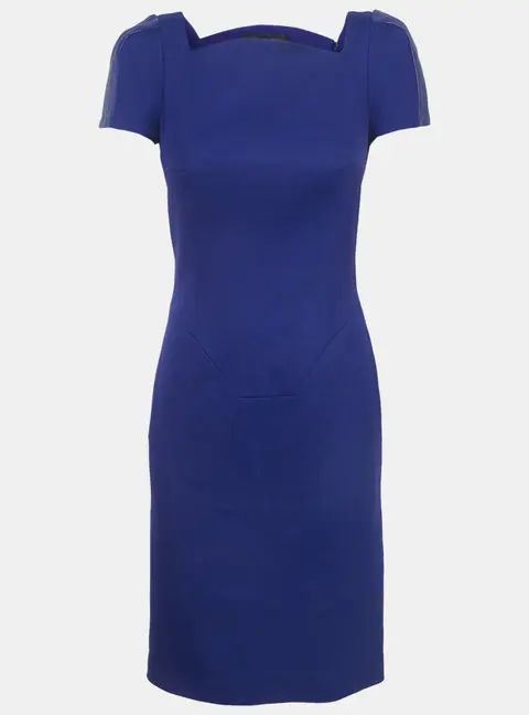 Versace Blue Wool Blend Sheath Mini Dress S