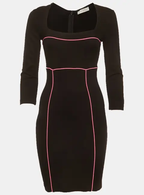 Versace Collection Black Jersey Shift Mini Dress S