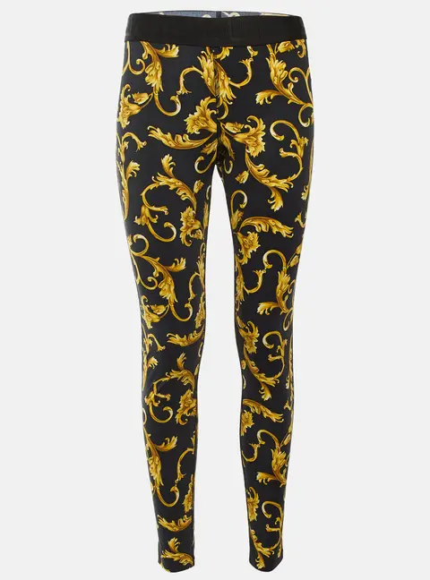 Versace Underwear Black Baroque Print Jersey Leggings M