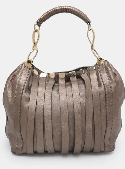 Versace Metallic Leather Shoulder Bag