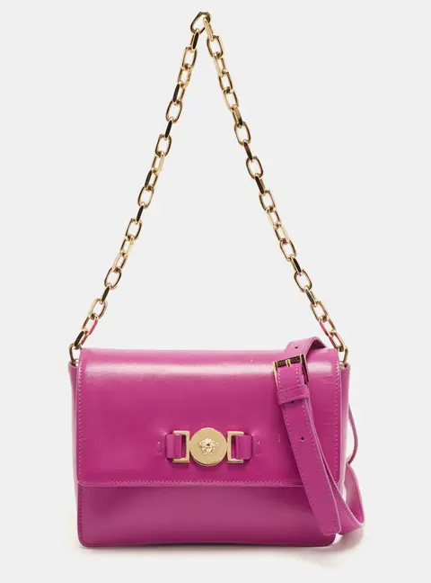 Versace Medusa 95 Chain Pink Leather Shoulder Bag
