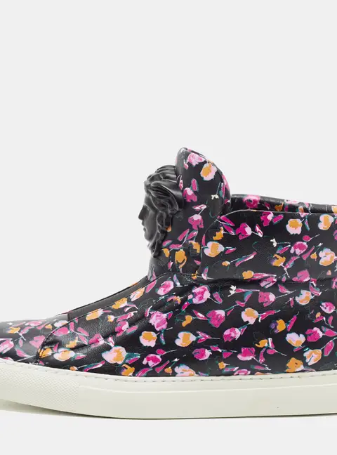 Versace Medusa Size 40 Multicolor Leather High Top Sneakers