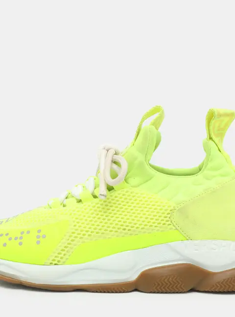 Versace Chain Reaction Athletic Size 38 Green Mesh/Neoprene and Suede Slip On Sneakers