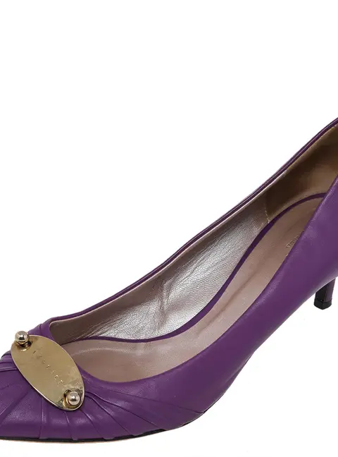 Versace Purple Leather Pointed Toe Pumps Size 41