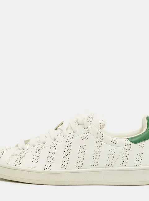 Vetements White Perforated Leather Low Top Sneakers Size 35