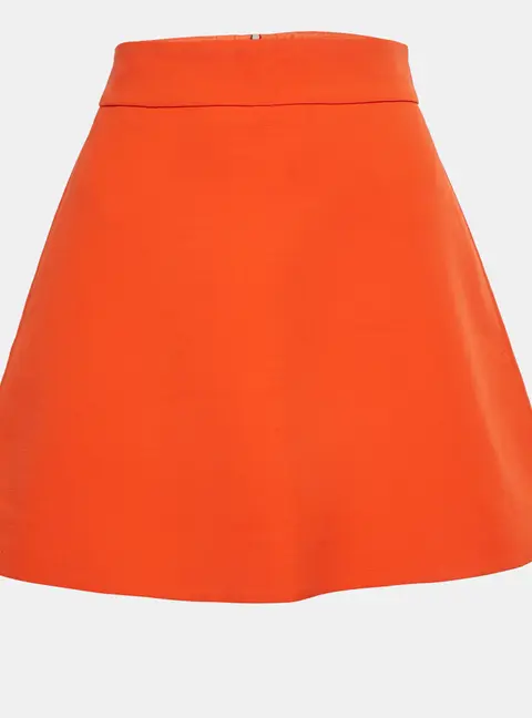 Victoria Beckham Orange Silk Blend Mini Skirt M