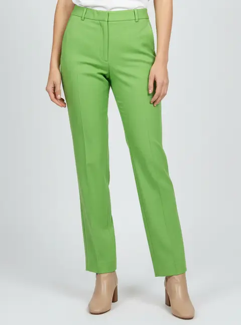 Victoria Beckham Green Canvas Straight Fit Trouser L