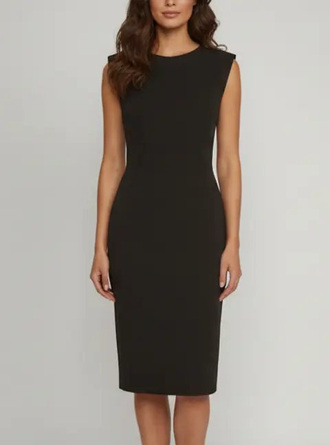 Victoria Beckham Black Crepe Open Back Midi Dress M
