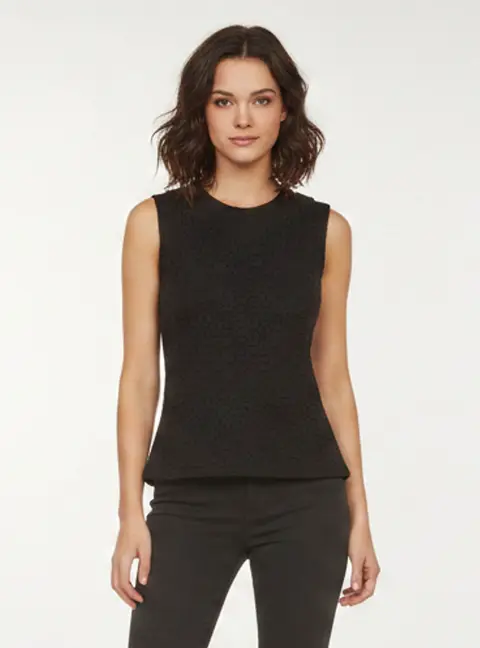 Victoria Beckham Jeans Black Cotton Lace Sleeveless Top S