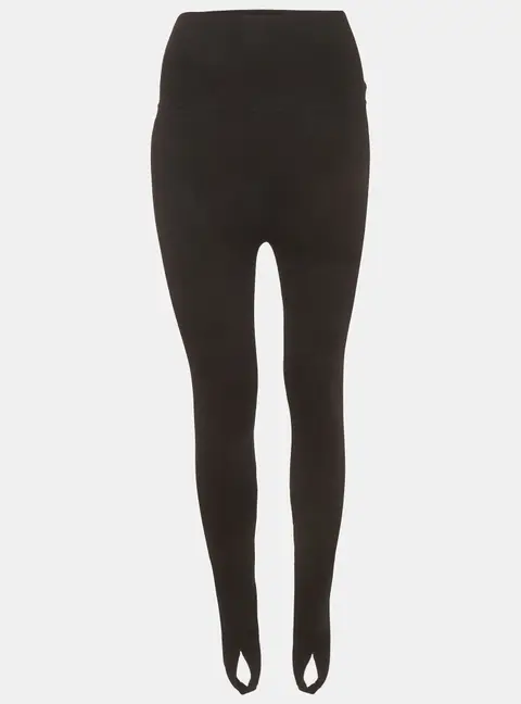VB Body Victoria Beckham Black Rib Knit Stirrup Leggings S