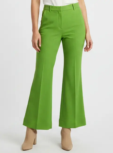 Victoria Beckham Green Hopsak Wide Leg Pants S