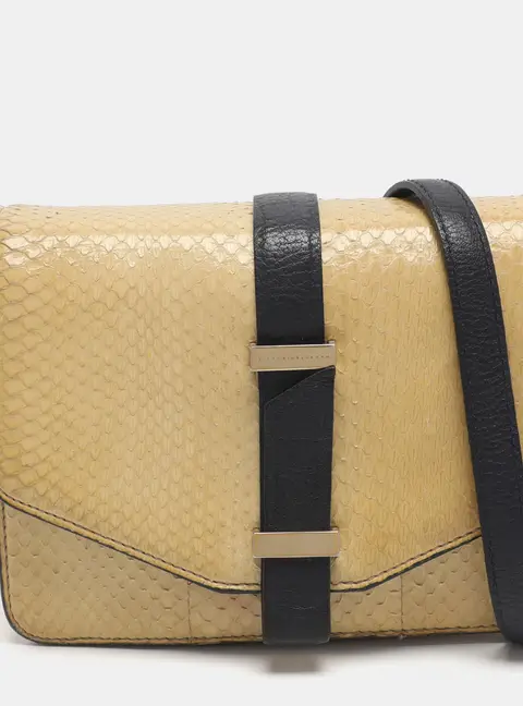 Victoria Beckham Beige Python Leather Crossbody Bags